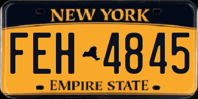 NY license plate FEH4845