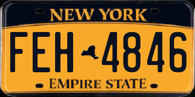 NY license plate FEH4846