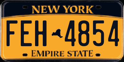NY license plate FEH4854