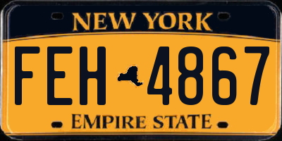 NY license plate FEH4867