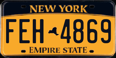 NY license plate FEH4869