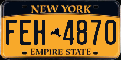 NY license plate FEH4870