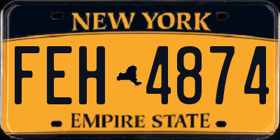 NY license plate FEH4874