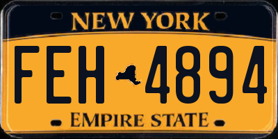 NY license plate FEH4894