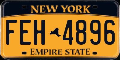 NY license plate FEH4896