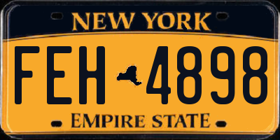 NY license plate FEH4898