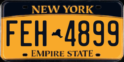 NY license plate FEH4899