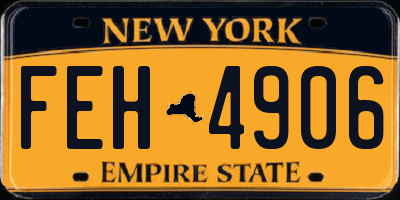 NY license plate FEH4906