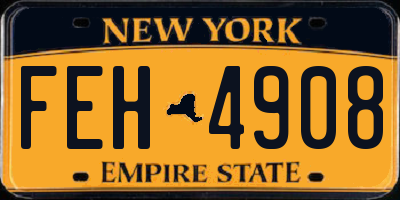 NY license plate FEH4908