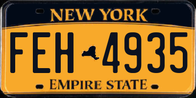NY license plate FEH4935