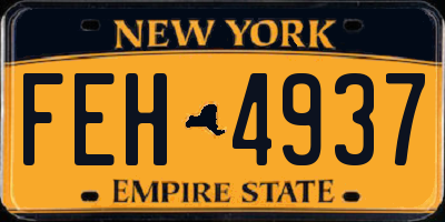 NY license plate FEH4937