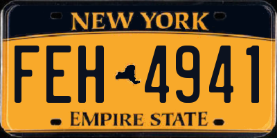 NY license plate FEH4941