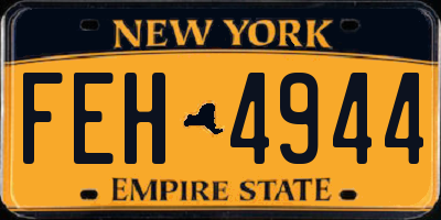 NY license plate FEH4944