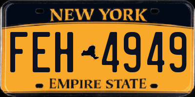 NY license plate FEH4949