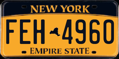 NY license plate FEH4960