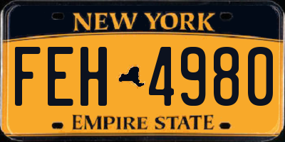 NY license plate FEH4980