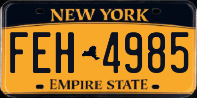 NY license plate FEH4985