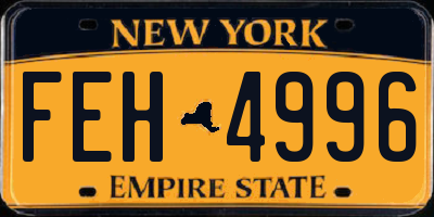NY license plate FEH4996