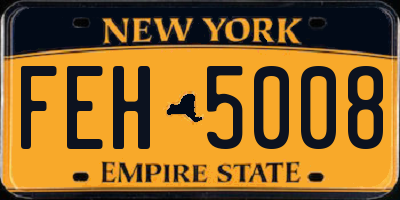NY license plate FEH5008