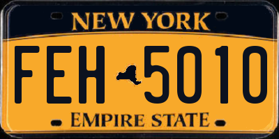 NY license plate FEH5010