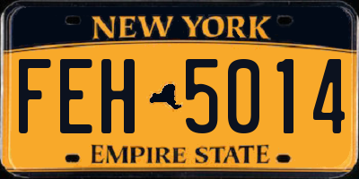 NY license plate FEH5014