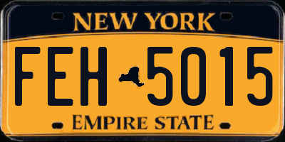 NY license plate FEH5015