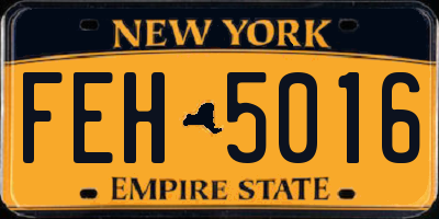 NY license plate FEH5016
