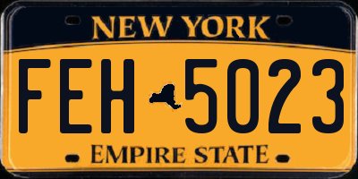 NY license plate FEH5023