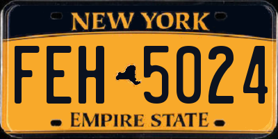 NY license plate FEH5024
