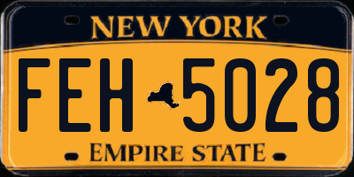 NY license plate FEH5028