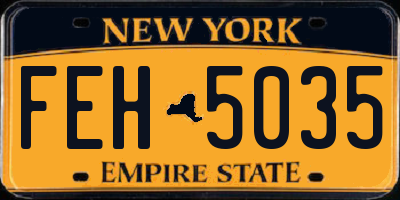 NY license plate FEH5035