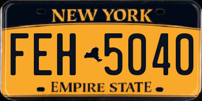NY license plate FEH5040