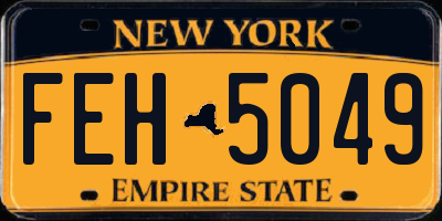 NY license plate FEH5049
