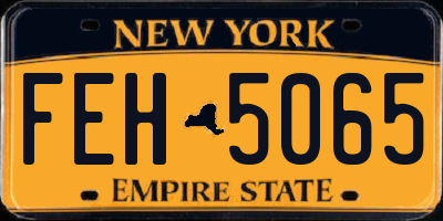 NY license plate FEH5065