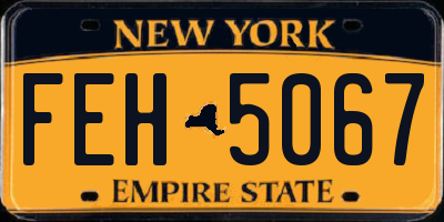 NY license plate FEH5067