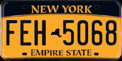 NY license plate FEH5068