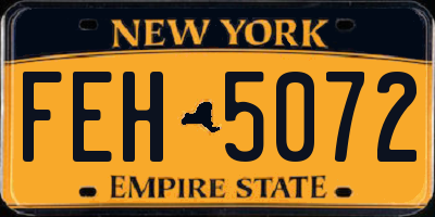 NY license plate FEH5072
