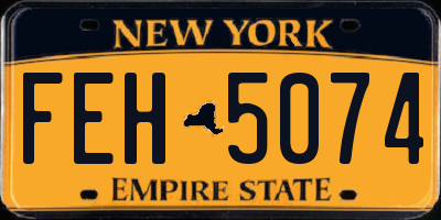 NY license plate FEH5074