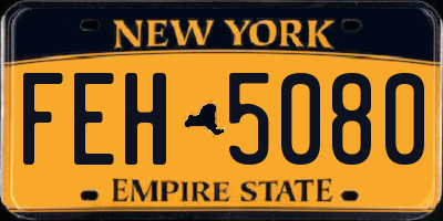 NY license plate FEH5080