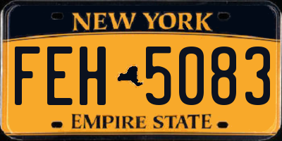 NY license plate FEH5083