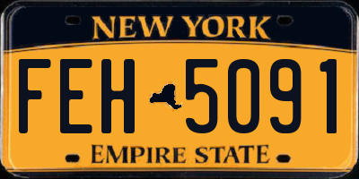 NY license plate FEH5091