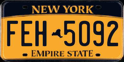 NY license plate FEH5092