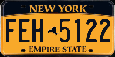 NY license plate FEH5122