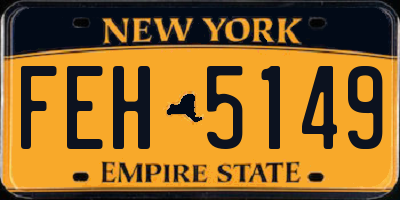 NY license plate FEH5149