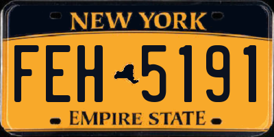 NY license plate FEH5191
