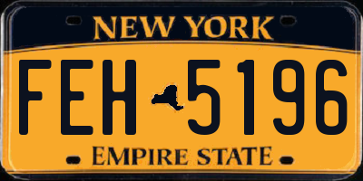 NY license plate FEH5196