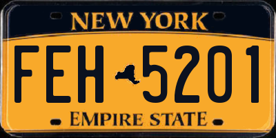 NY license plate FEH5201