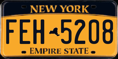 NY license plate FEH5208