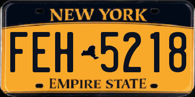 NY license plate FEH5218