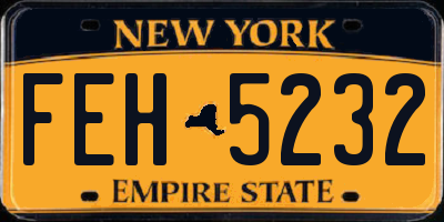 NY license plate FEH5232